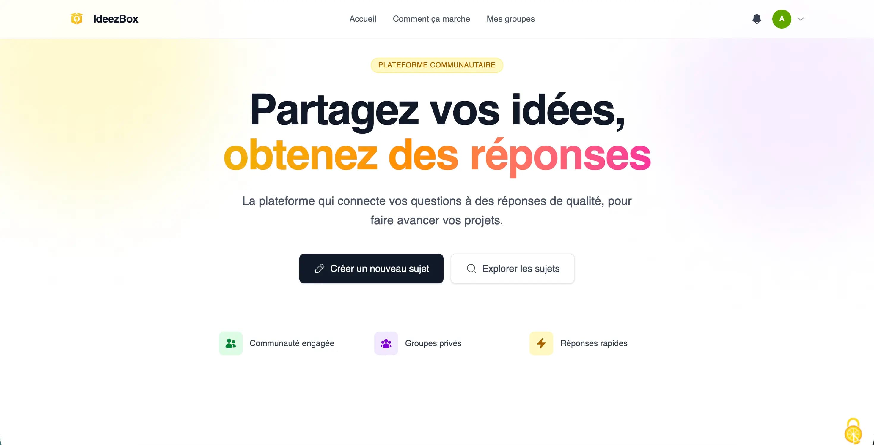 IdeezBox : plateforme communautaire de questions / réponses